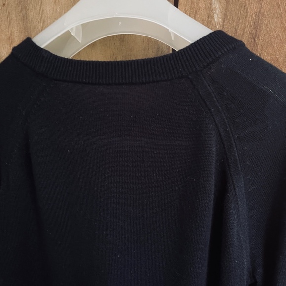 Lululemon Without Tags High Low Raglan Sweater  Wool Blend Knit Black Ptp 23” - Picture 12 of 14